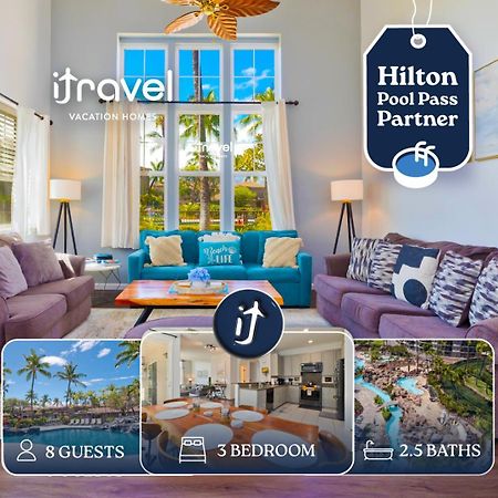 Hilton Pool Pass Included - Stylish Central Villa Mins To Beach Pool & Spa Waikoloa Zewnętrze zdjęcie